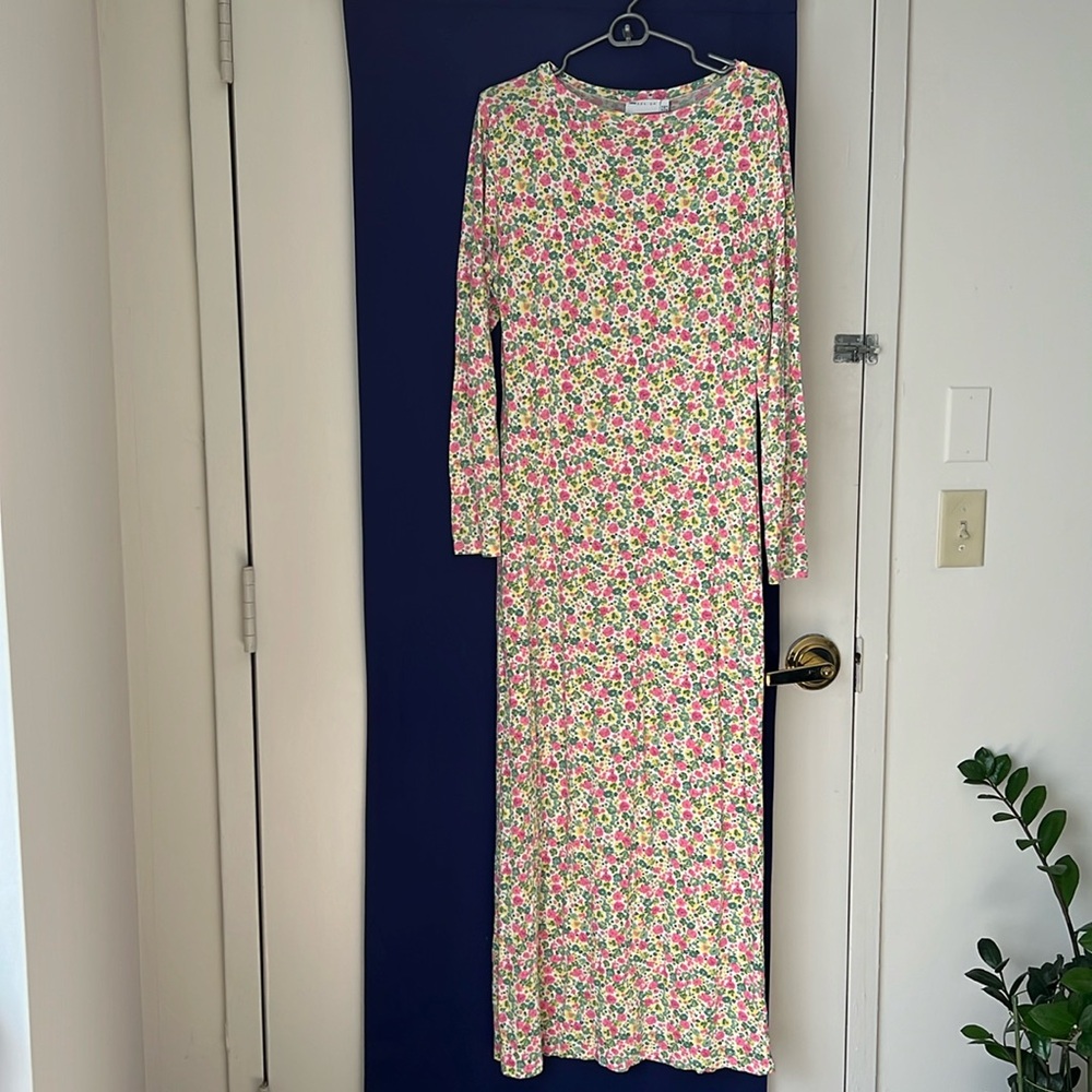 ASOS Floral Maxi Dress in Pink, Green and White